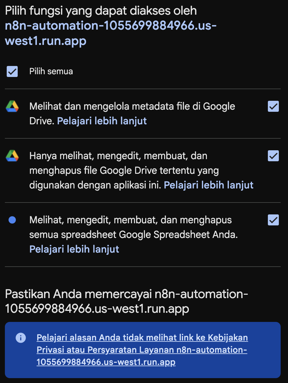 Google OAuth Permission